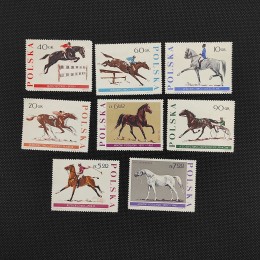 Postal stamps Poland Equestrian sport 1967